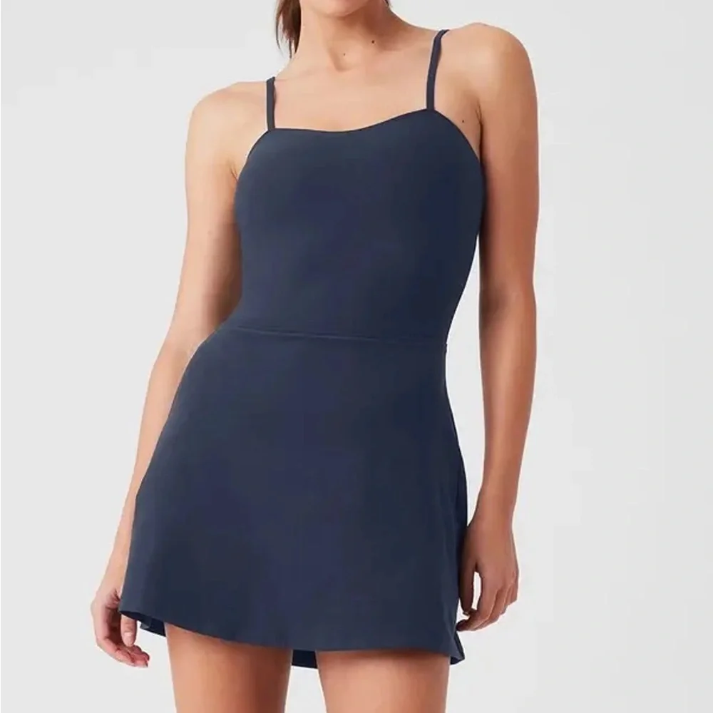 Alo Yoga Alosoft Courtside Tennis Dress Navy XS